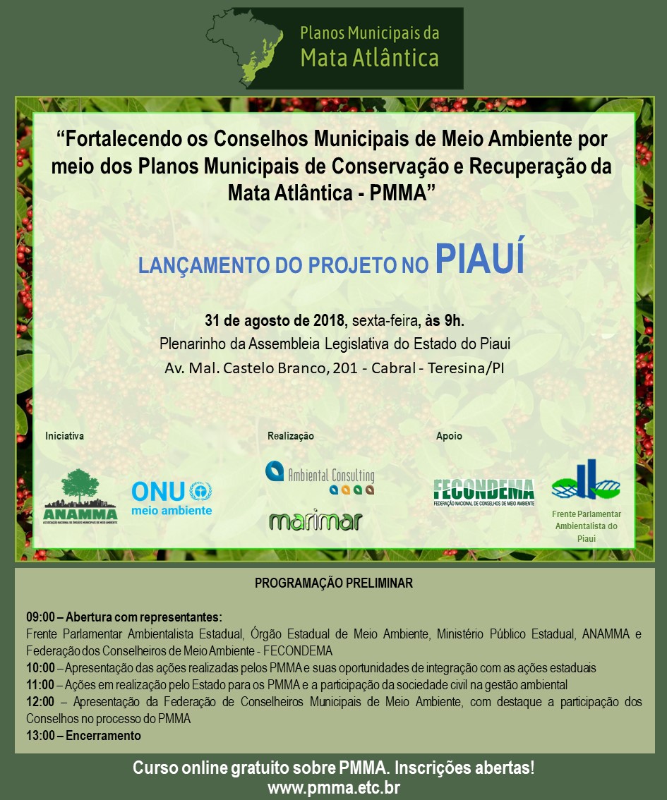 Lançamento do Projeto dos Planos Municipais da Mata Atlântica no Piauí