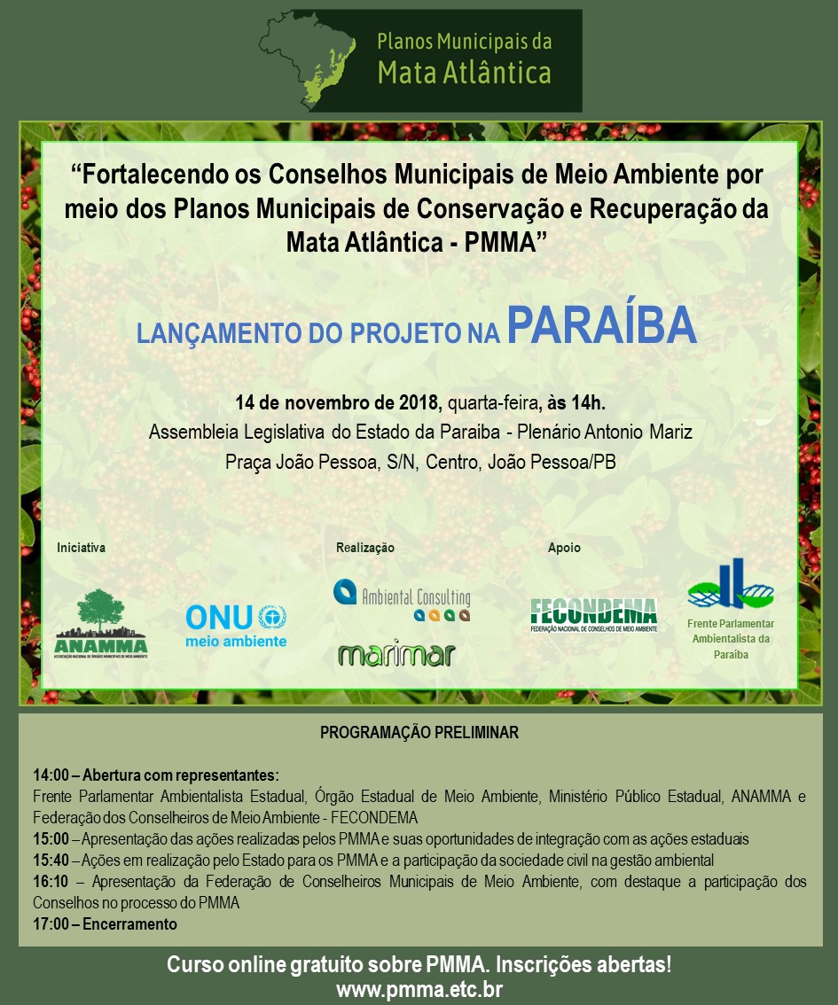 Lançamento do Projeto dos Planos Municipais da Mata Atlântica na Paraíba