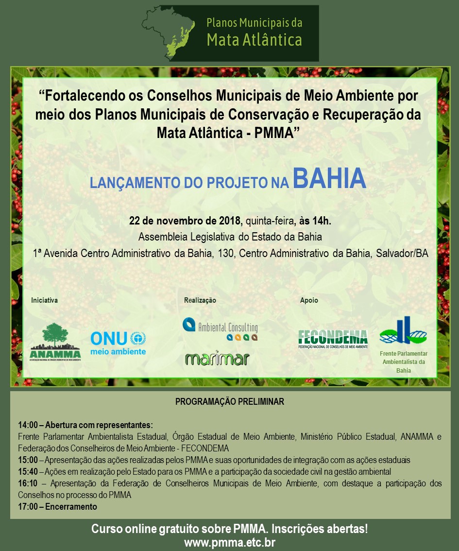 Lançamento do Projeto dos Planos Municipais da Mata Atlântica na Bahia