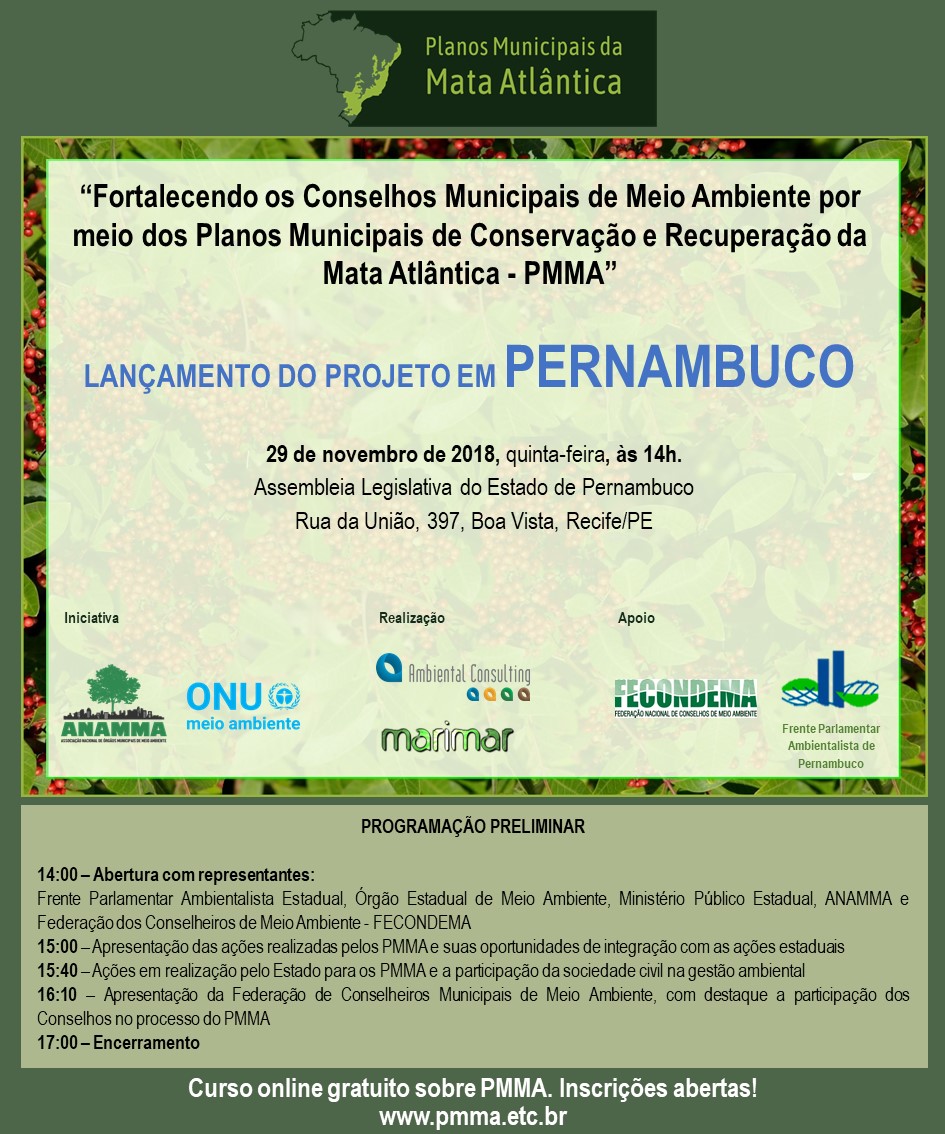Lançamento do Projeto dos Planos Municipais da Mata Atlântica em Pernambuco