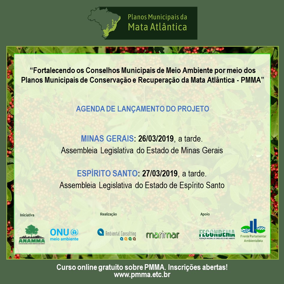 Agenda de Lançamento do Projeto: Minas Gerais e Espírito Santo