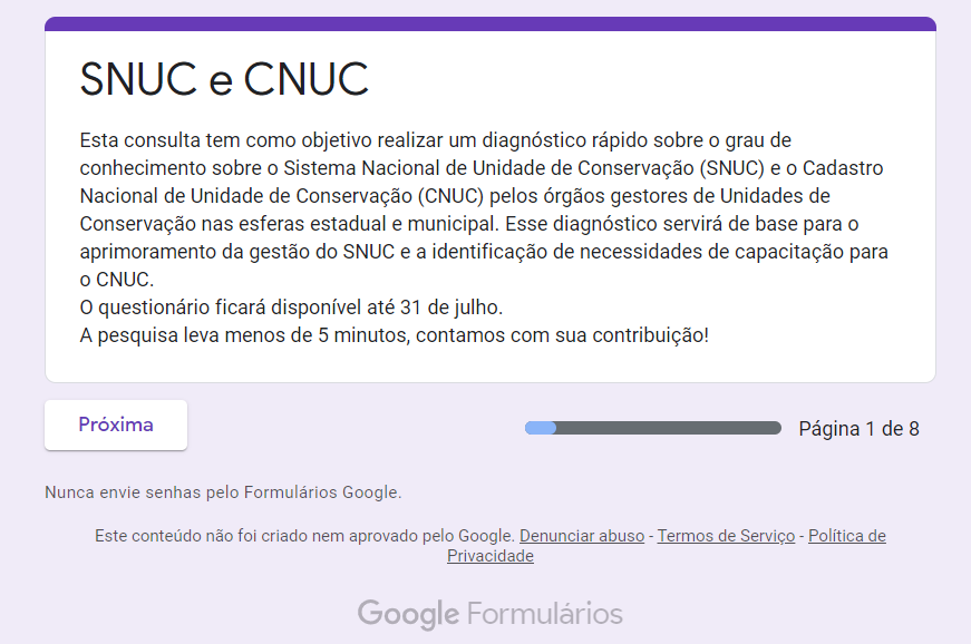 Diagnóstico sobre SNUC e CNUC no âmbito do Projeto Áreas Protegidas Locais