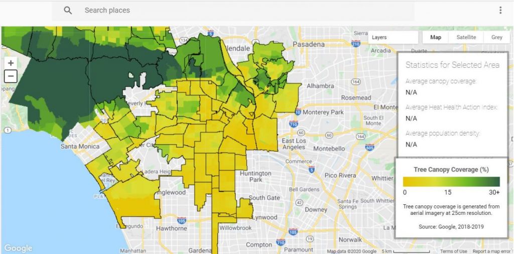 Google indica quais regiões das cidades precisam de mais árvores com ferramenta de mapeamento