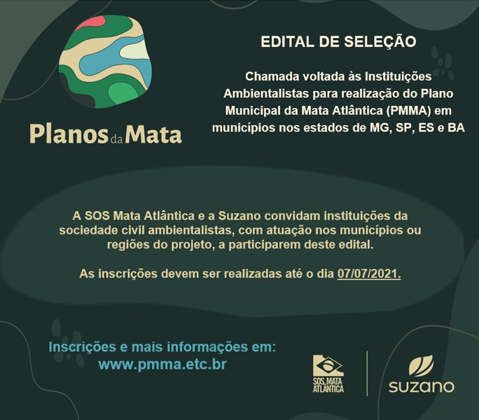 Planos da Mata lança edital para Organizações da Sociedade Civil Ambientalistas realizarem os Planos Municipais de Conservação e Recuperação da Mata Atlântica