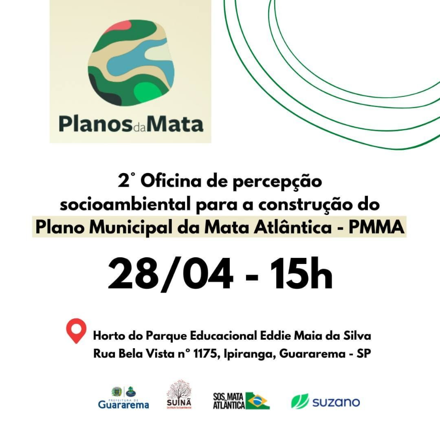 Na quinta-feira acontece a 2° reunião para a construção do PMMA de Guararema 🌳🍃