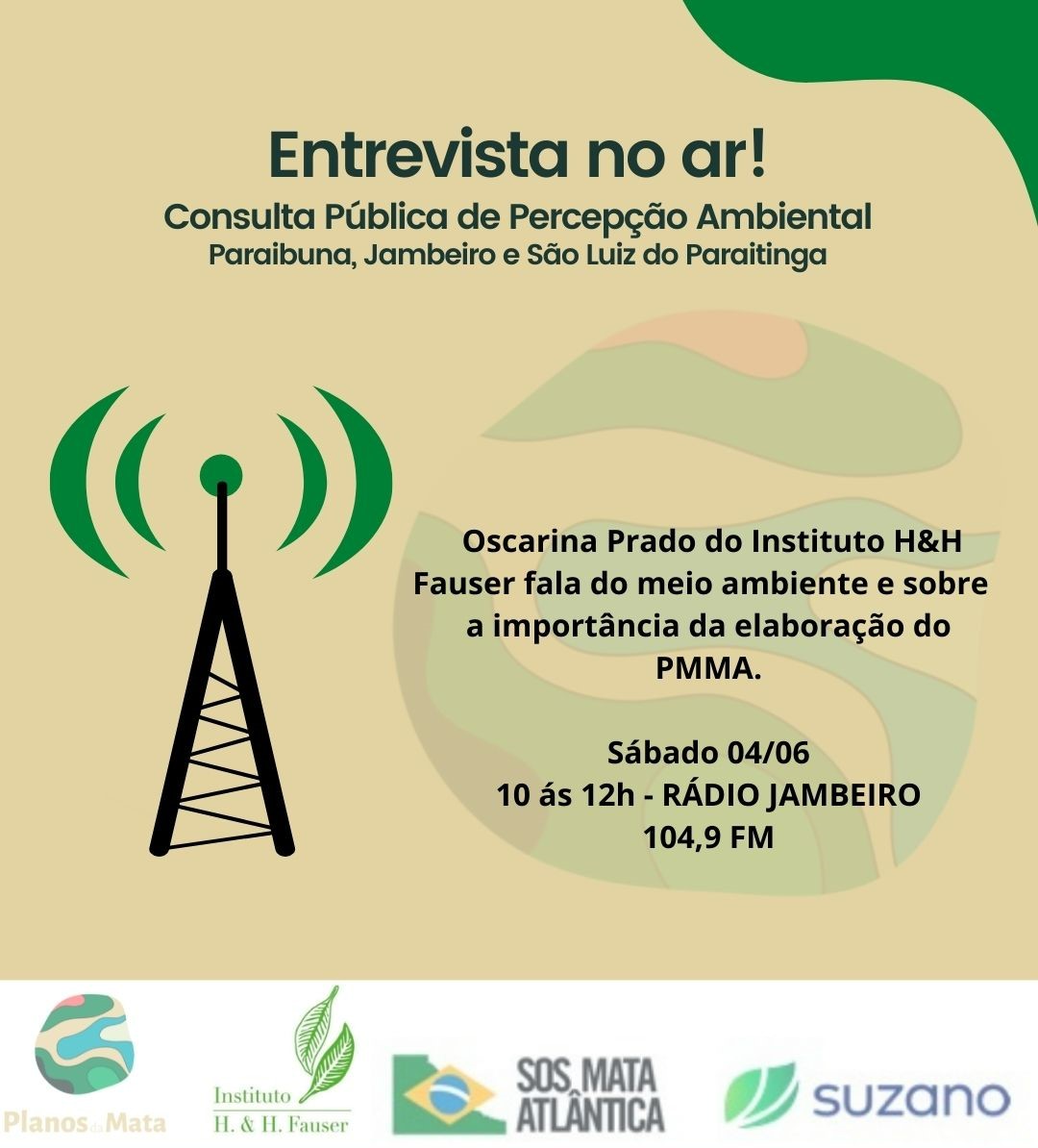 Entrevista no ar! Consulta Pública de Percepção Ambiental em Jambeiro, Paraibuna e São Luiz do Paraitinga