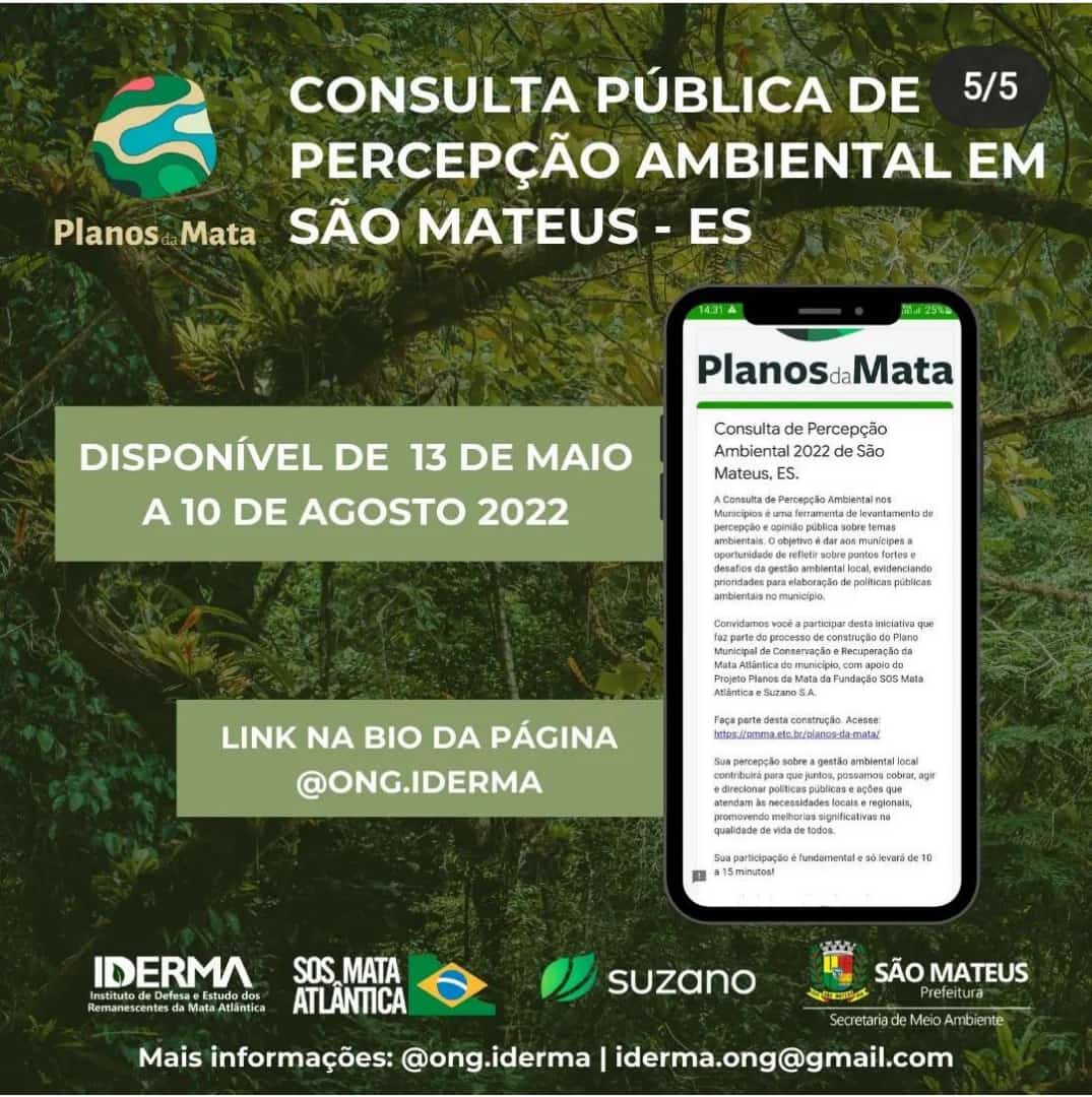 Consulta Pública de Percepção Ambiental em São Mateus – ES